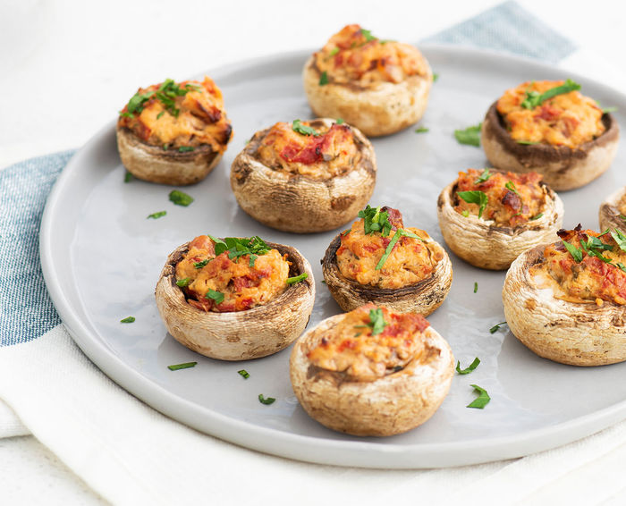 Air Fried Mushrooms Stuffed with Chorizo